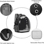 Cat Backpack Carrier Bubble Carrying Bag, Small Dog Backpack Carrier for Small Medium Dogs Cats, Space Capsule Pet Carrier Dog Hiking Backpack, Airline Approved Travel Carrier - Black