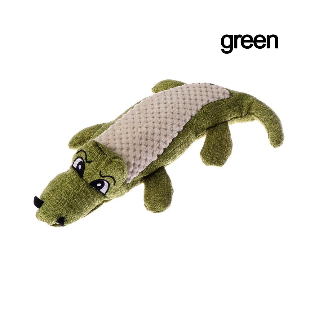 Crocodile Squeaky Dog Toy – Green