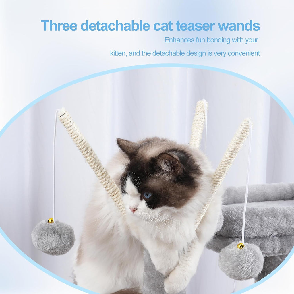 Cat Tree Tower with Removable Toys, Scratching Posts, MPJ008SW