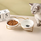 1-3Pcs Creative Cervical Protection Pet Supplies Ceramic Double Cat Bowl Ceramic Cat Bowl Food Bowl Dog Drinking Water Food Bowl