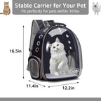Cat Backpack Carrier Bubble Carrying Bag, Small Dog Backpack Carrier for Small Medium Dogs Cats, Space Capsule Pet Carrier Dog Hiking Backpack, Airline Approved Travel Carrier - Black