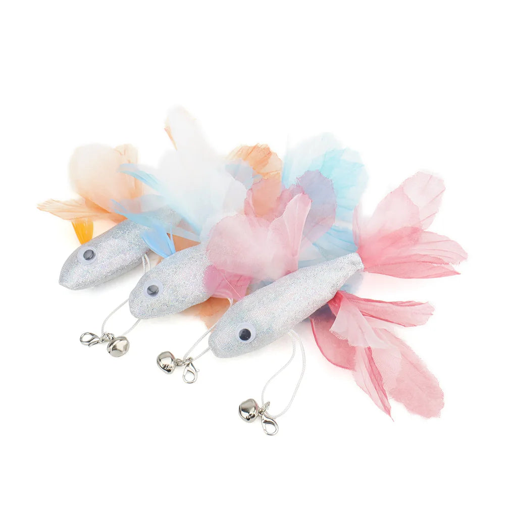 Colourful Fish Cat Teaser Stick Goldfish Fighting Fish Shape Cat Toy Funny Pet Toy