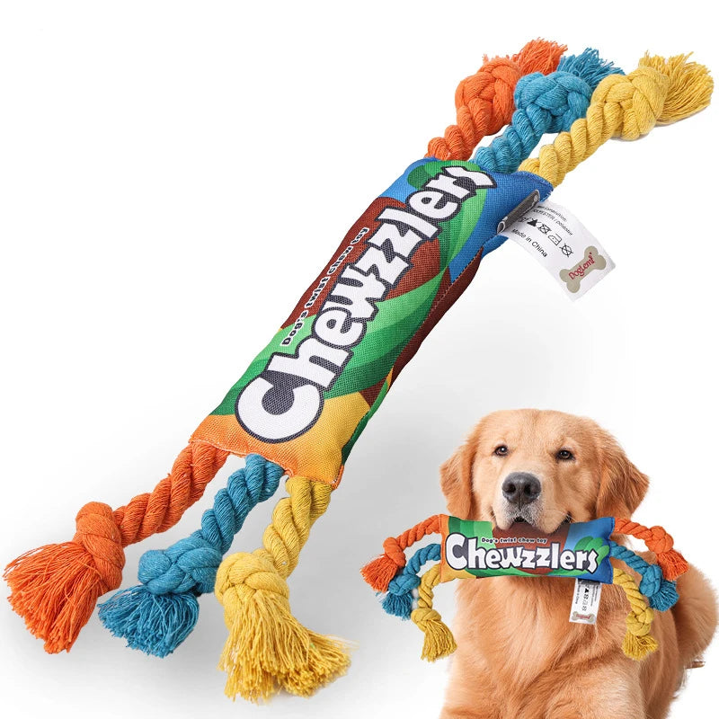 Puppy Dogs Toys Puppy Colorful Cotton Chew Rope Knot Toy Durable Braided Dog Toys Dog Cleaning Teeth Braided Bone Rope