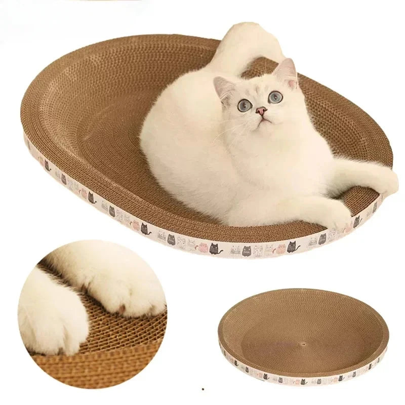 Corrugated Cat Scratching Post with Catnip Wear-Resistant and Scratch-Resistant Cat Bed Scratcher Sofa Protector Cats Furniture
