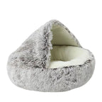 Soft Plush Pet Bed with Cover round Cat Bed Pet Mattress Warm Cat Dog Sleeping Nest Cave for Small Dogs Kitten