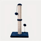 Tall Sisal Cat Scratching Post with Hanging Ball – Navy Blue