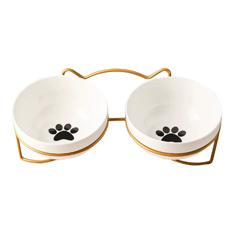1-3Pcs Creative Cervical Protection Pet Supplies Ceramic Double Cat Bowl Ceramic Cat Bowl Food Bowl Dog Drinking Water Food Bowl