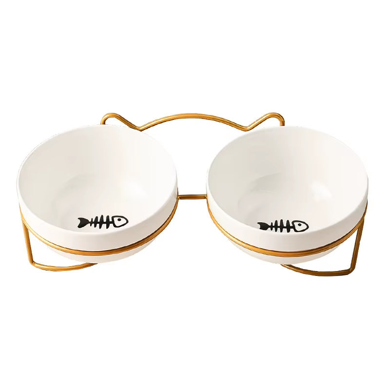 1-3Pcs Creative Cervical Protection Pet Supplies Ceramic Double Cat Bowl Ceramic Cat Bowl Food Bowl Dog Drinking Water Food Bowl