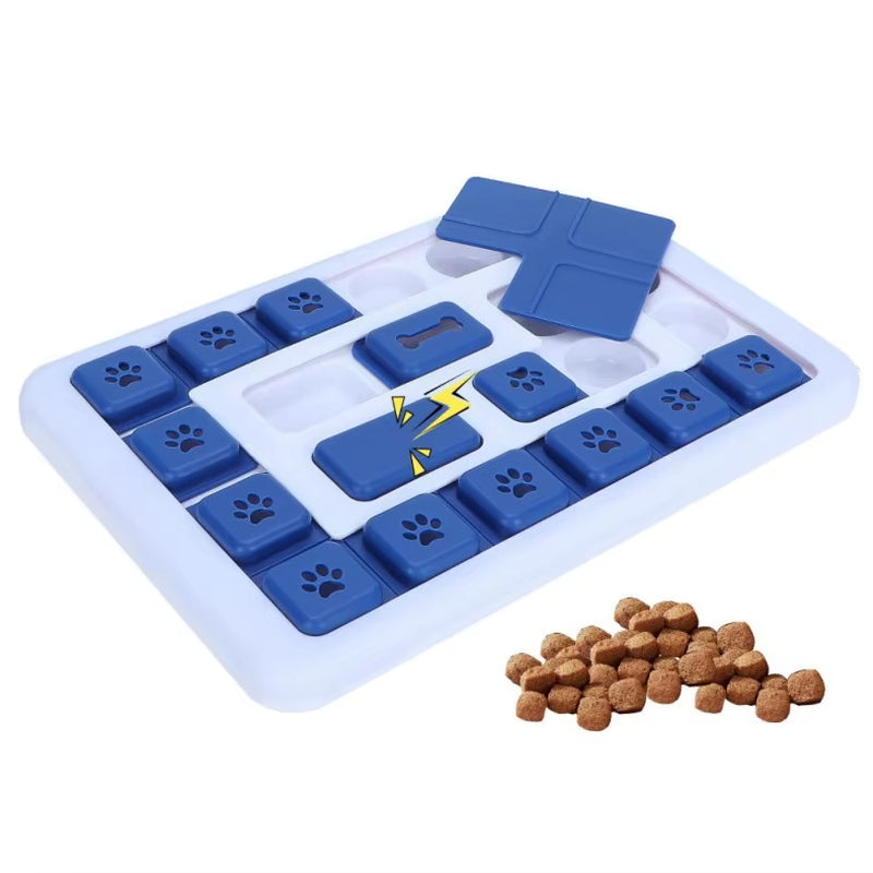 Dog Puzzle Slow Feeder Toy – Interactive IQ Treat Dispenser for Dogs – Level 3 Puzzle – Blue