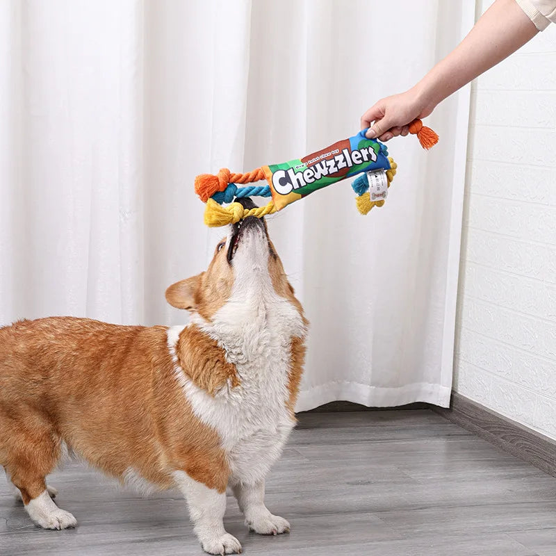 Puppy Dogs Toys Puppy Colorful Cotton Chew Rope Knot Toy Durable Braided Dog Toys Dog Cleaning Teeth Braided Bone Rope