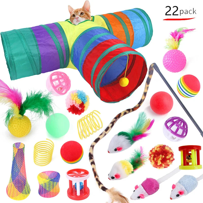 Cat Toys Cat Kitten Play Tunnel Mouse Shape Balls Foldable Chat Funny Cat Tent Mouse Supplies Simulation Fish