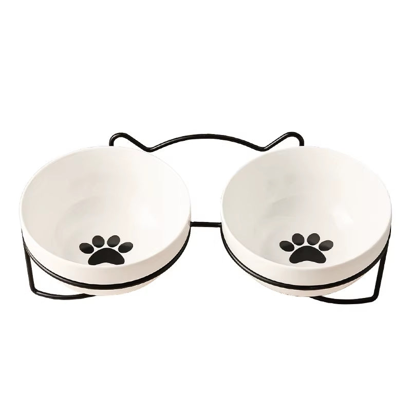 1-3Pcs Creative Cervical Protection Pet Supplies Ceramic Double Cat Bowl Ceramic Cat Bowl Food Bowl Dog Drinking Water Food Bowl