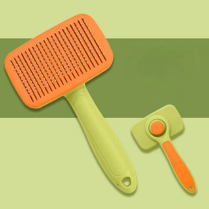 Self-Cleaning Slicker Brush – Green & Orange