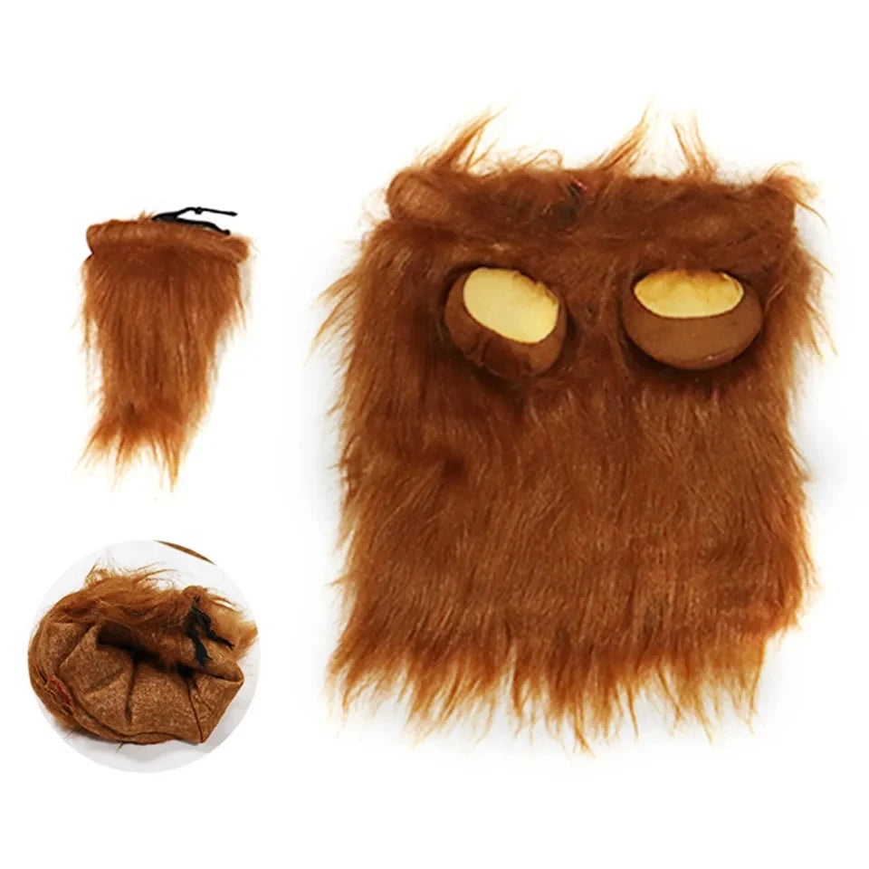 Cute Pet Dog Cosplay Clothes Lion Mane for Dog Costumes Realistic Lion Wig for Medium to Large Dogs with Ear Pet Accessories