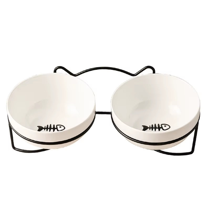 1-3Pcs Creative Cervical Protection Pet Supplies Ceramic Double Cat Bowl Ceramic Cat Bowl Food Bowl Dog Drinking Water Food Bowl