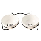 1-3Pcs Creative Cervical Protection Pet Supplies Ceramic Double Cat Bowl Ceramic Cat Bowl Food Bowl Dog Drinking Water Food Bowl