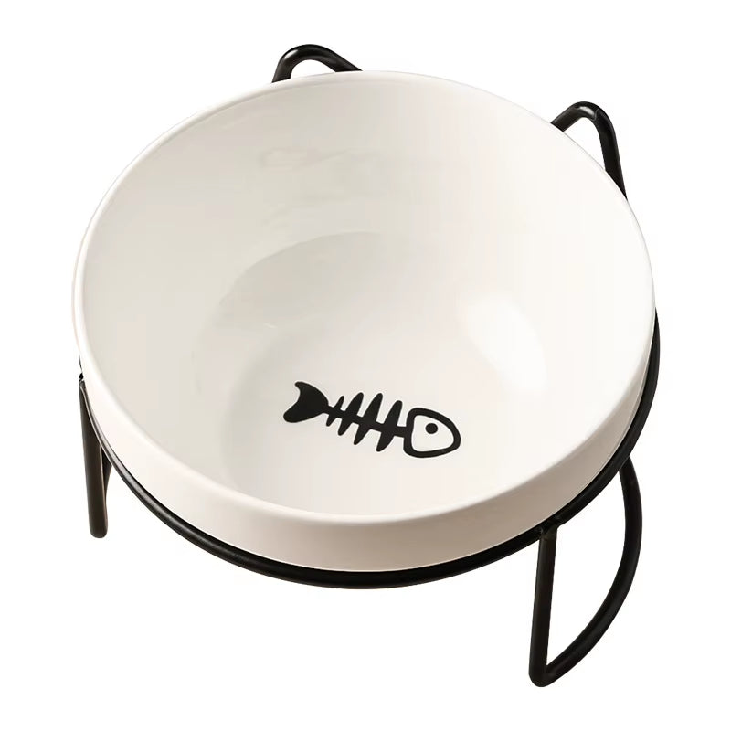 1-3Pcs Creative Cervical Protection Pet Supplies Ceramic Double Cat Bowl Ceramic Cat Bowl Food Bowl Dog Drinking Water Food Bowl