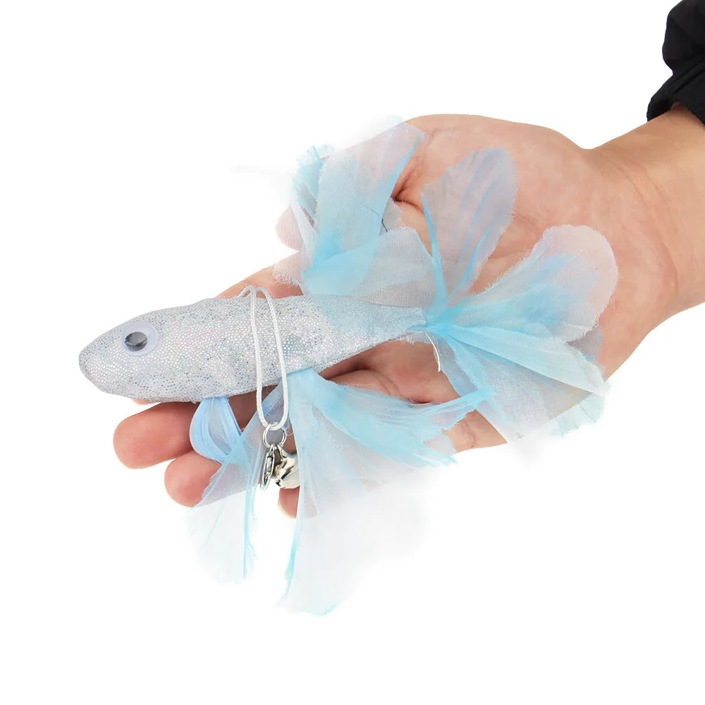 Colourful Fish Cat Teaser Stick Goldfish Fighting Fish Shape Cat Toy Funny Pet Toy