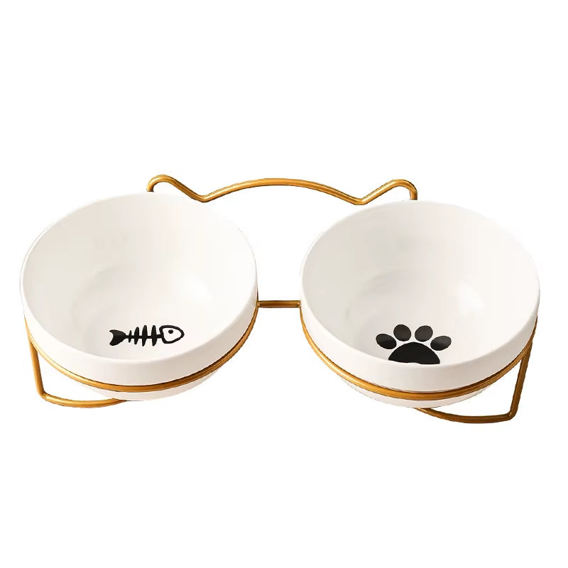 1-3Pcs Creative Cervical Protection Pet Supplies Ceramic Double Cat Bowl Ceramic Cat Bowl Food Bowl Dog Drinking Water Food Bowl