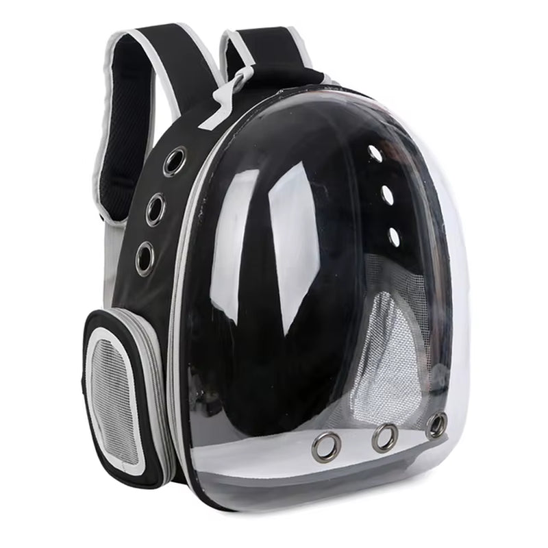 Pet Backpack Carrier with Bubble Window – Black