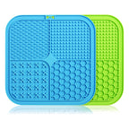 Dog Lick Mat with Suction Cups – 2-Pack – Blue & Green