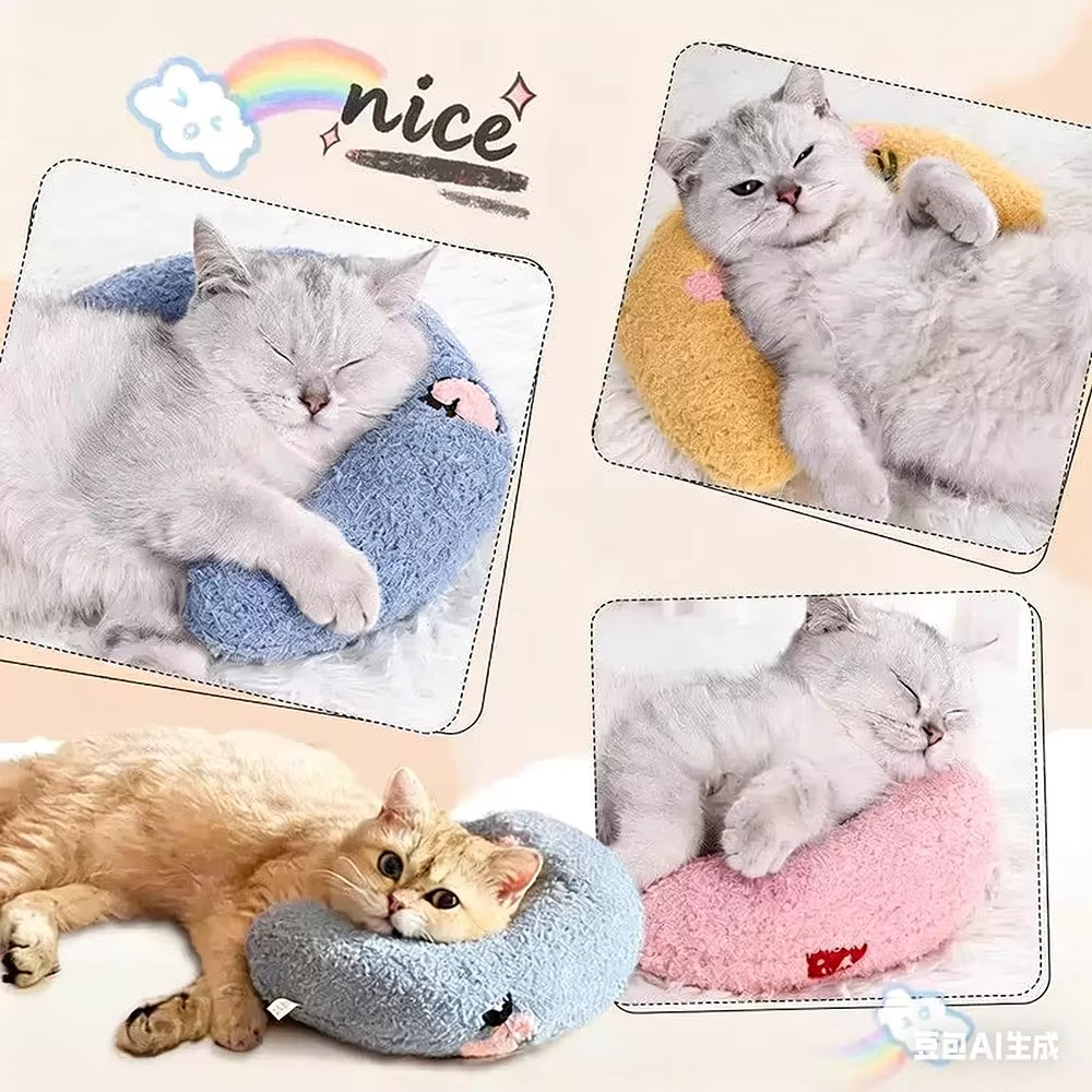 Cute Pet Little Pillow U-Shaped Neck Protector Deep Sleep for Puppy Kitten Pillow Dog Cat Headrest Sleeping Pillow Pet Supplies