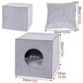 Foldable Cat Cube House with Scratching Board – Gray