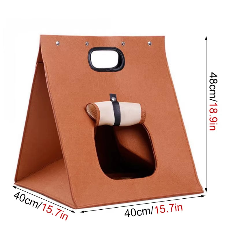 New Foldable Indoor Cool Condo Cat Cube House Scratch Resistant Hideaway Cube 2-In-1 Scratching Board Cat Beds Felt Pet Nest