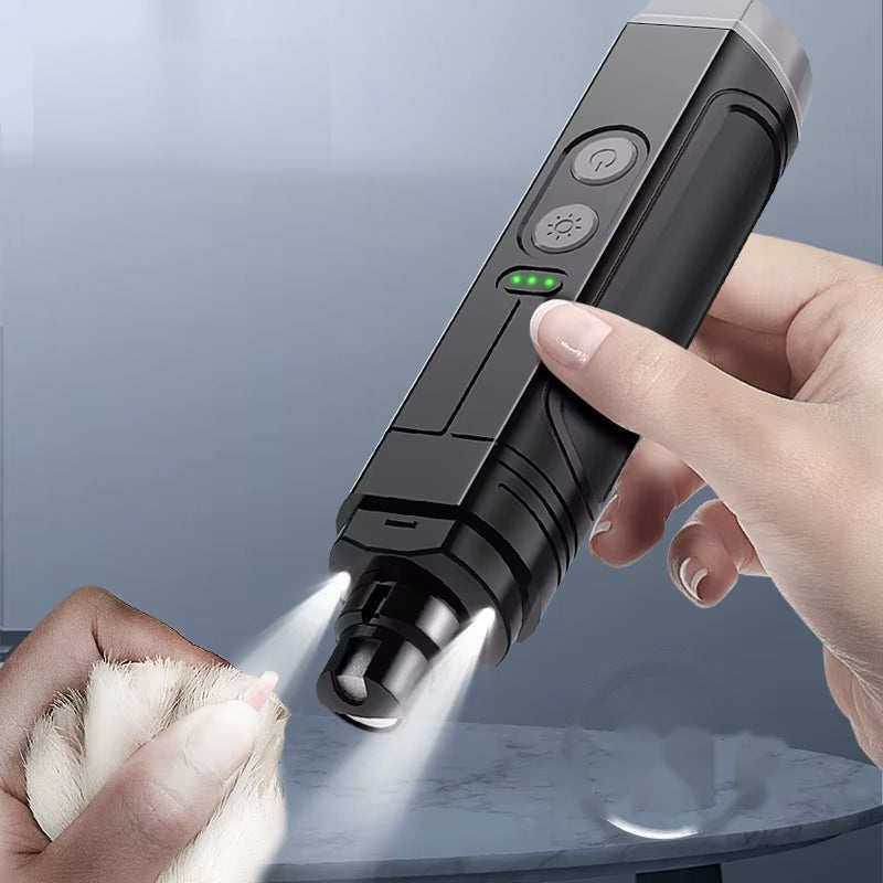 Electric Pet Nail Grinder with LED light – black