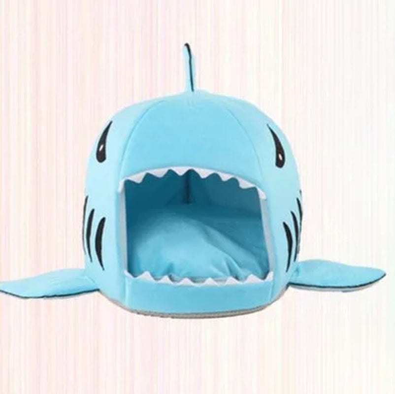 Cartoon Shark Cat Nest Winter Puppy Bed Dog Nest Four Seasons Universal Shark Nest Dog Thickened Warm Room Mongolian Bag