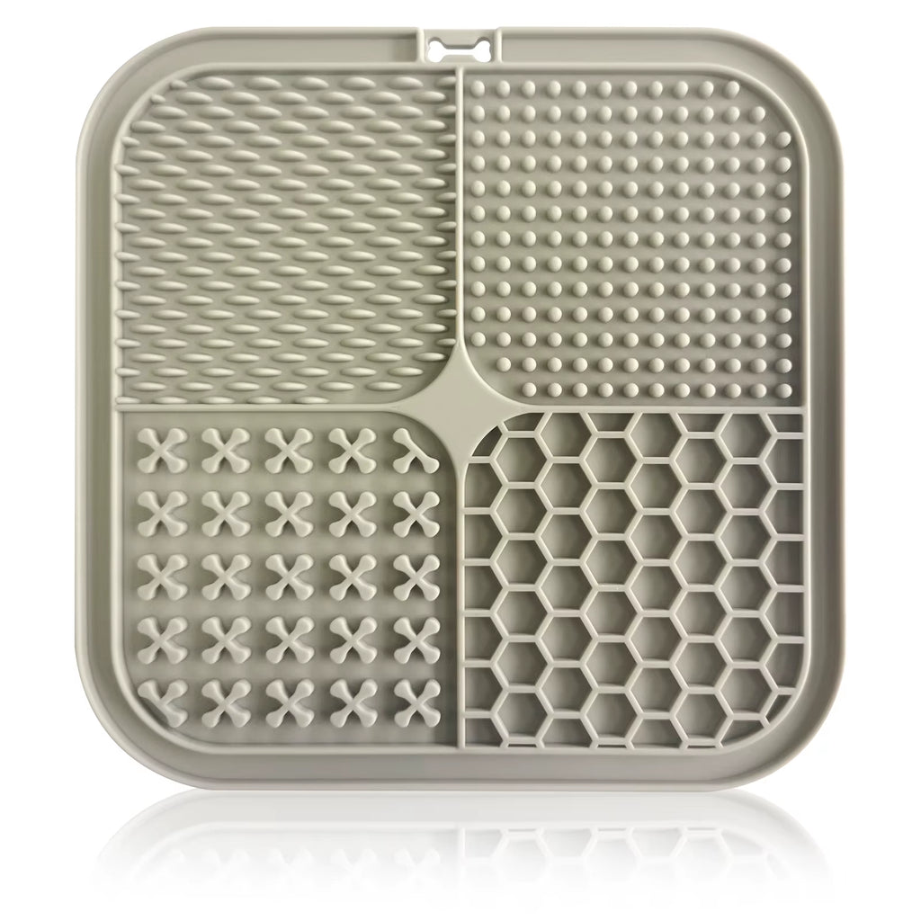 Dog Lick Mat with Suction Cups – Single – Grey