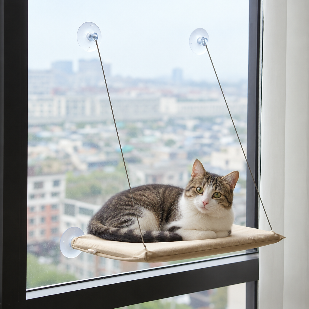 Cat Window Hammock Bed at home
